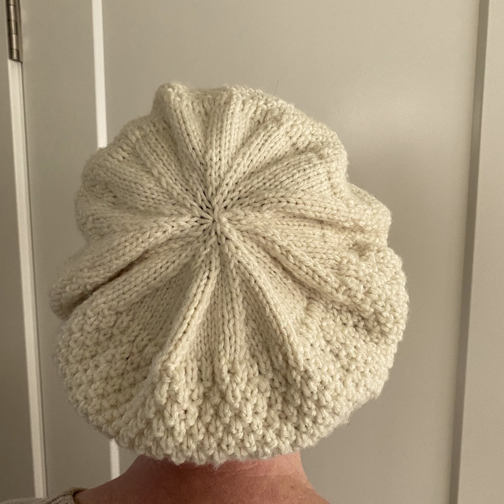 Vintage Handmade Ivory Wool Hat